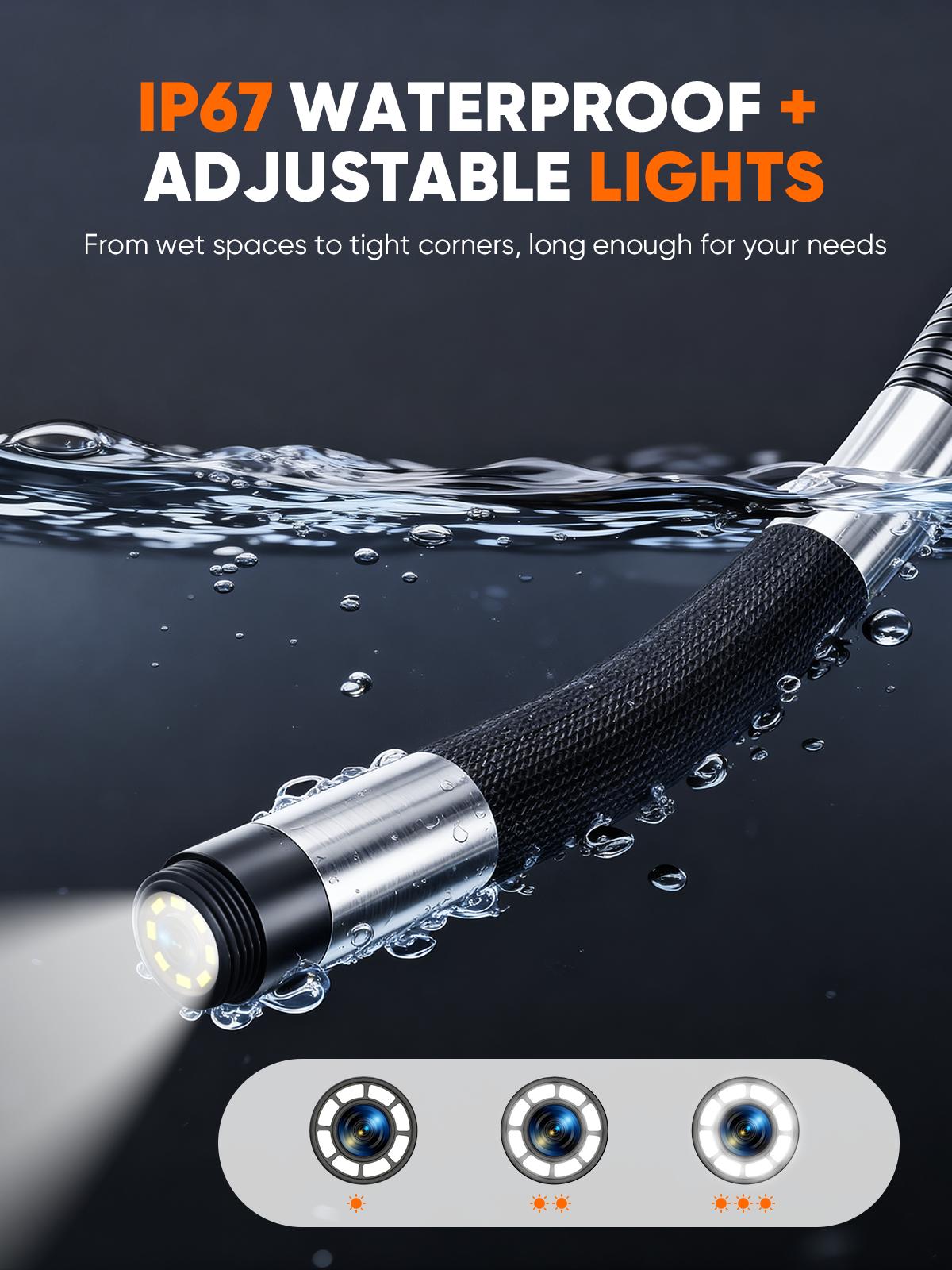 SHEKAR New Two-Way Borescope Camera with Light 8mm Industrial Endoscope Inspection Snake Camera 0.33in Articulated Probe 5FT