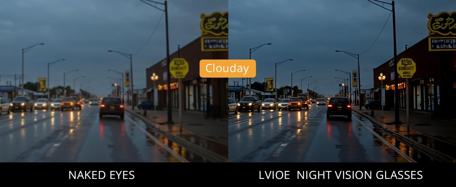【Friend’s Pick】LVIOE Around Night-Vision Glasses, Fit Over Prescription Glasses with Polarized Yellow Lens Night-Driving Glasses