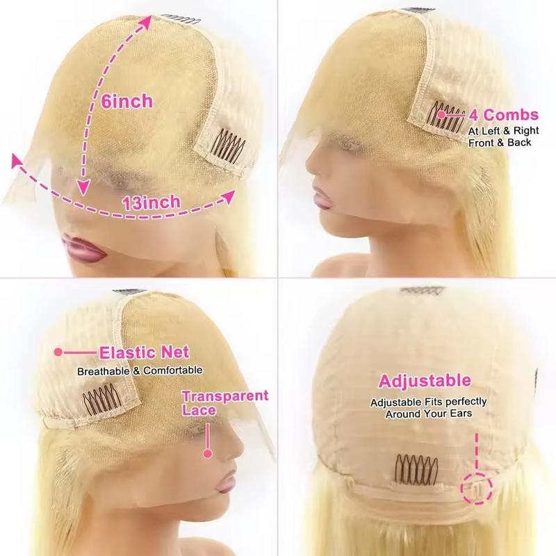 613 Blonde Lace Frontal Wig 13x6 HD Transparent Human Hair Wig For Women Can Be Dyed Pre Plucked With Natural Hairline Colored Wig