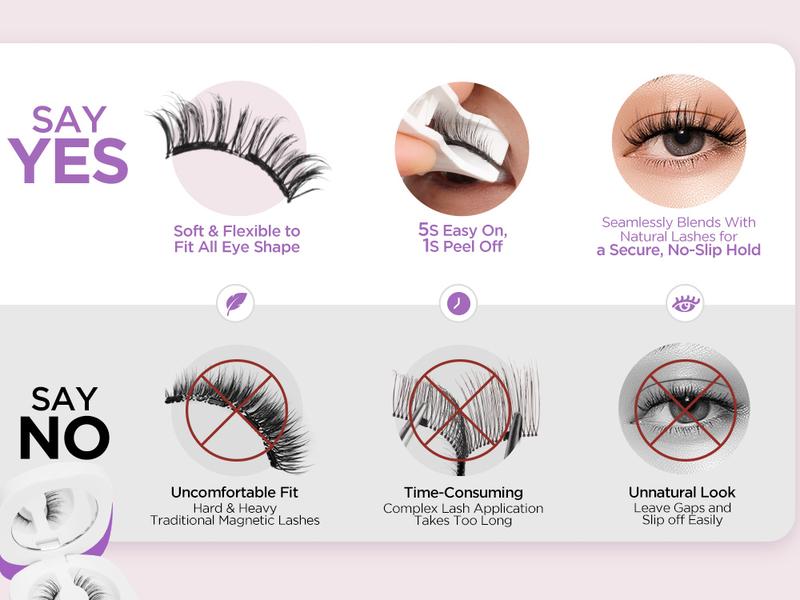 BEYELIAN Soft Magnetic Eyelashes No Glue & Eyeliner Needed Reusable Waterproof Natural Look Lashes Makeup Eyelashes Extensions Effortless Application Mix Length Gentle Removal Storage Cosmetic