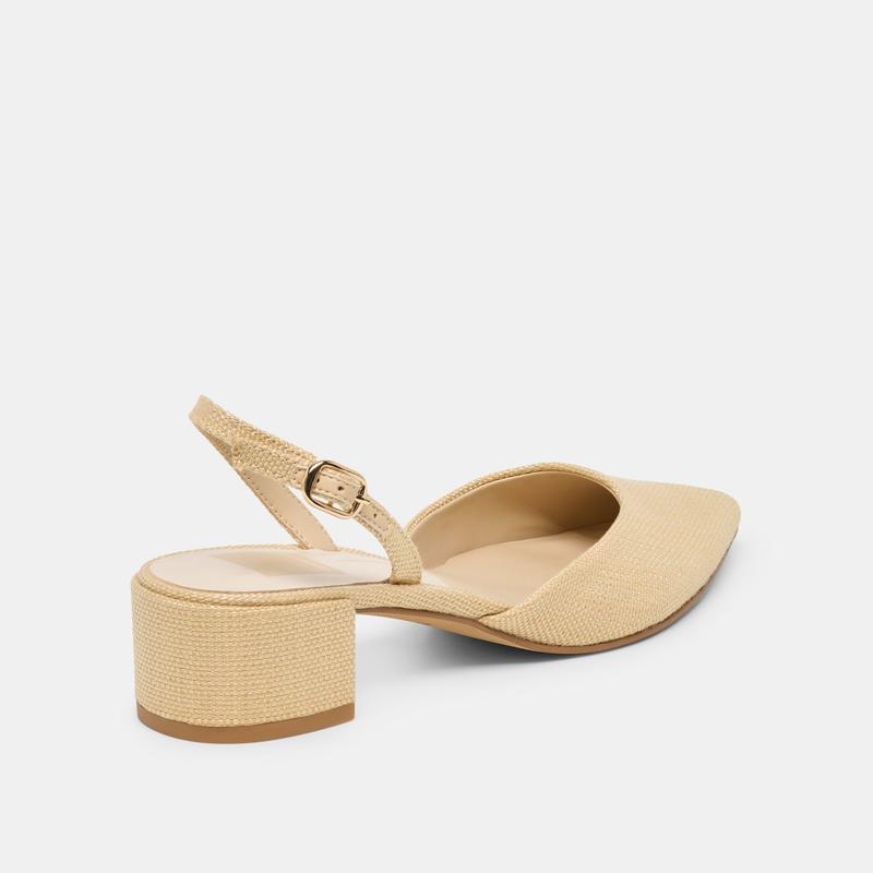 Dolce Vita CAREL HEELS LIGHT NATURAL RAFFIA