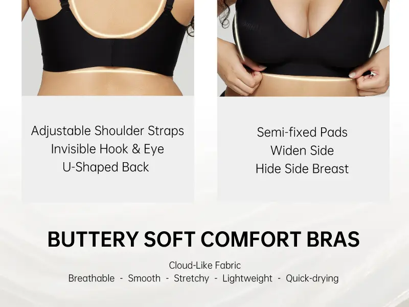Vertvie｜BLAIR Deep-V Wireless Bra, Jelly Bras, Natural Lift & Clean Confidence Smooth Soft
