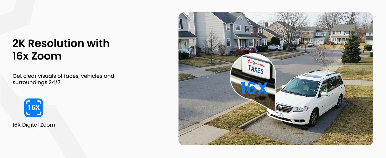 Wansview 3MP 2K Window Security Camera, Low Power <6W, 16X Digital Zoom, 2.4GHz WiFi, AI Full-Color Night Vision, Person & Motion Detection, 24/7 Recording, SD/Cloud Storage(optional),Easy Setup, Works with Alexa & Google Home, ONVIF/RTSP