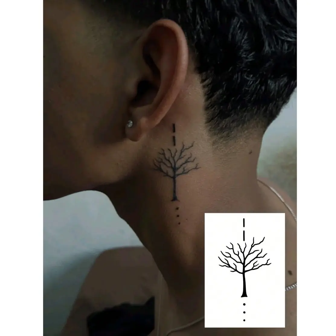 Gothic Simple Tree Temporary Tattoo Sticker, Waterproof Sweat-Resistant, Unisex Design, Perfect for Men and Women, Easy Application, Sticker Tattoos, Fake Tattoos
