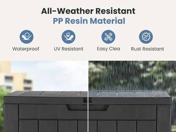31 Gallon Deck Box, Lockable Outdoor Storage Box Indoor and Outdoor Use, Waterproof Resin Package Delivery Box