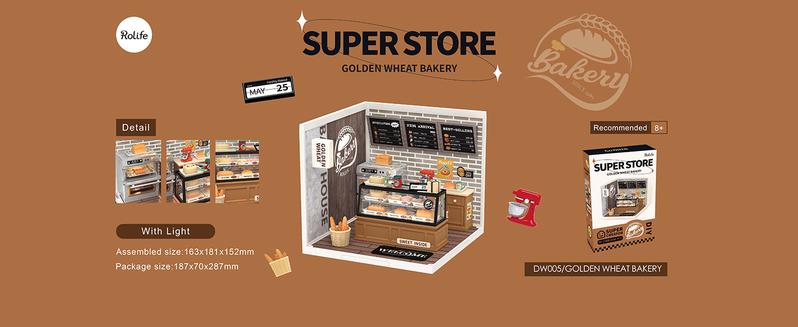 Rolife Super Creator DIY Miniature House Kit 100 Pieces Plastic Dollhouse Candy House Model Building Set with LED Lights for Kids & Adults 14+ Perfect for Cosplay Games and Birthdays