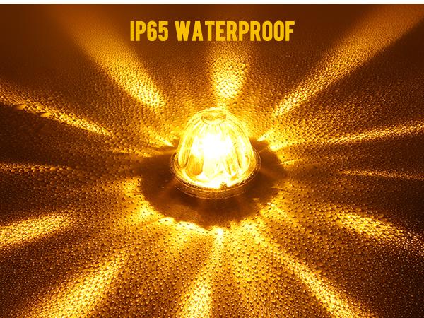 Partsam Glass LED Watermelon Lights Clear Lens LED Side Marker Lights