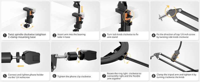 UBeesize 10" Ring Light Kit with Overhead Phone Mount, LED Selfie Light with Stand and Phone Holder, Desk Light for iPhone, Desk Tripod for Video Recording, YouTube, TikTok, Live Stream, Cooking, Vlog, Makeup, Nail Art & Drawing for Artists UBeesize 10" Ring Light Kit with Overhead Phone Mount, LED Selfie Light with Stand and Phone Holder, Desk Light for iPhone, Desk Tripod for Video Recording, YouTube, TikTok, Live Stream, Cooking, Vlog, Makeup, Nail Art & Drawing for Artists