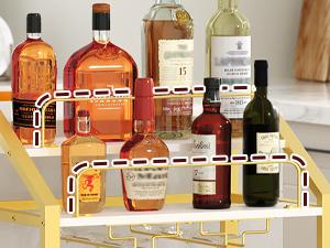 MAHANCRIS Bar Cart with Mirrored Shelf, Serving Cart for Home, Drink Cart with Wine Rack, Rolling Kitchen Cart with Wheels, Glass Holder, for Kitchen, Dining Room, Gold and White MAHANCRIS Bar Cart with Mirrored Shelf, Serving Cart for Home, Drink Cart with Wine Rack, Rolling Kitchen Cart with Wheels, Glass Holder, for Kitchen, Dining Room, Gold and White