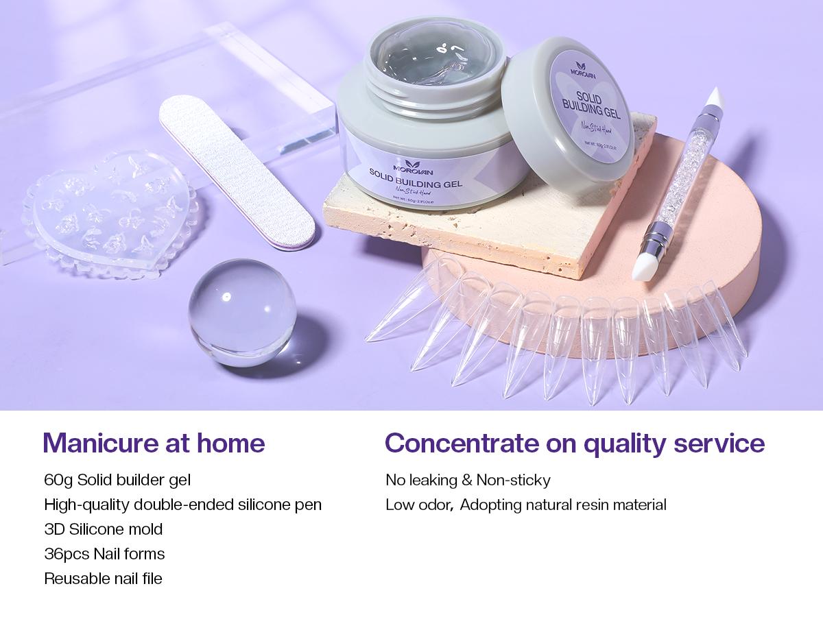 Morovan Solid Builder Nail Gel: 60g Large Capacity Nail Builder Gel for 3D Sculpting Non-Sticky Hard Gels for Nails Extension Carving Soak Off UV LED Salon Home DlY Morovan Solid Builder Nail Gel: 60g Large Capacity Nail Builder Gel for 3D Sculpting Non-Sticky Hard Gels for Nails Extension Carving Soak Off UV LED Salon Home DlY