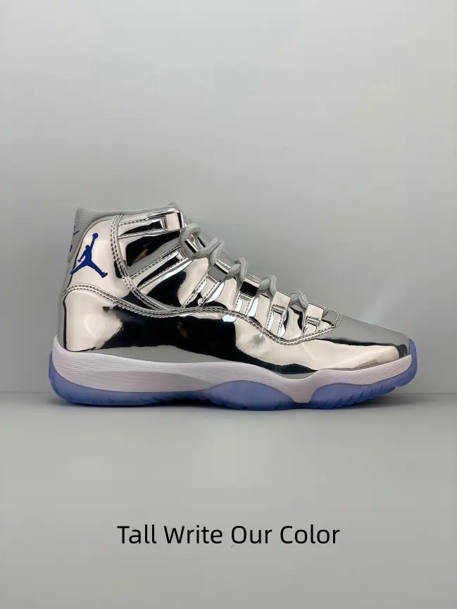 This shiny metallic silver high-top sneaker features translucent light blue outsole and classic silhouette, equipped with cushioned midsole, perfect for street styling, casual outings and fashion matching all year round.