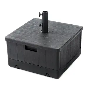 HOME ZONE LIVING 220LB Offset Cantilever Roma 34in Square Umbrella Base w/ Wheels, Pre-Assembled