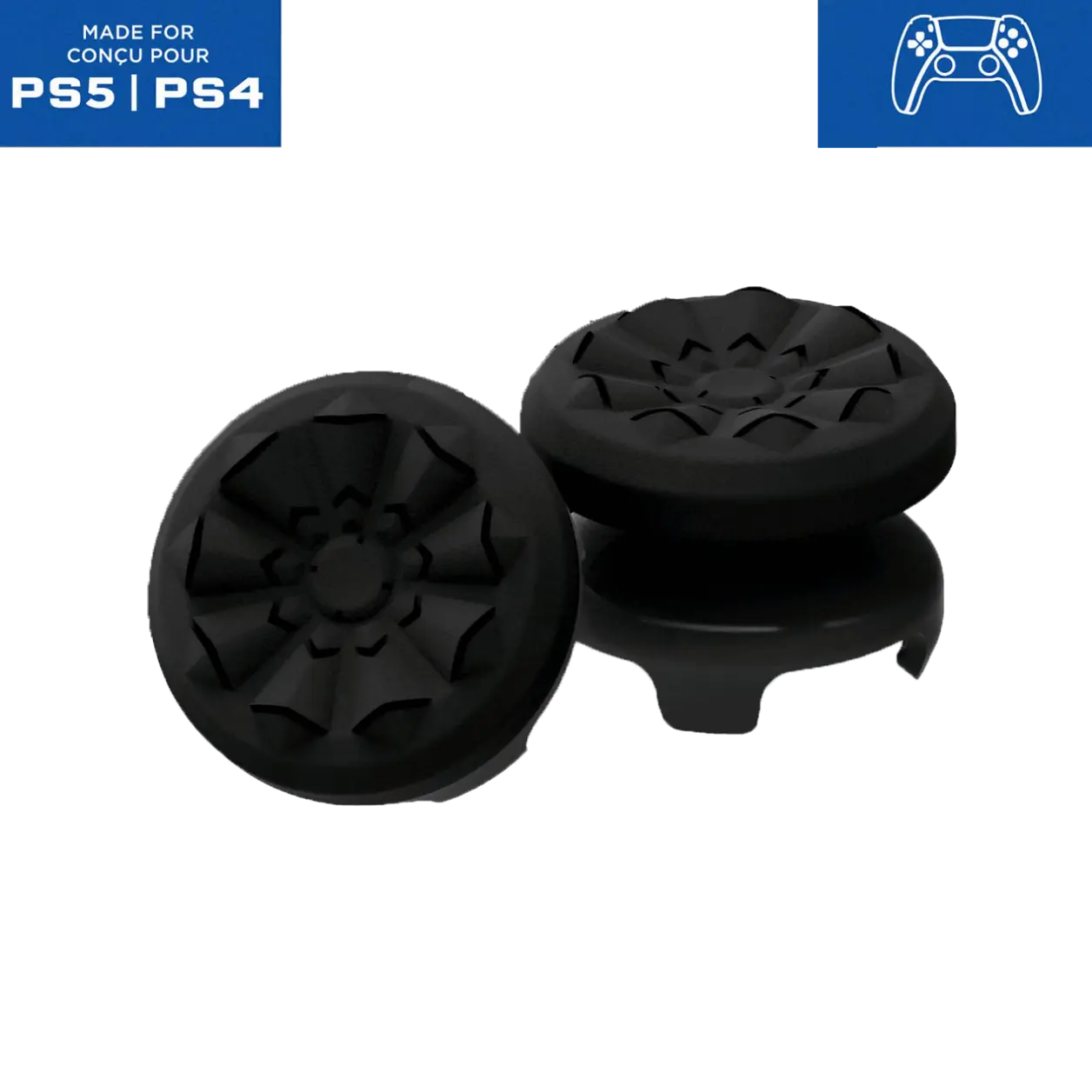 Professional Thumbstick Grips for Playstation 4 (PS4), Playstation 5 (PS5), Xbox Series X/S, Xbox One, Xbox One X/S Controller | 2 Performance Thumbsticks, 1 High-Rise, 1 Mid-Rise, Performance Grips for Playstation 5 / Xbox Console Dual Joystick