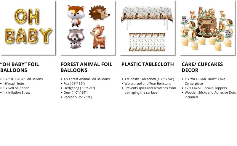 Woodland Baby Shower Party Decor – All-in-One Kit