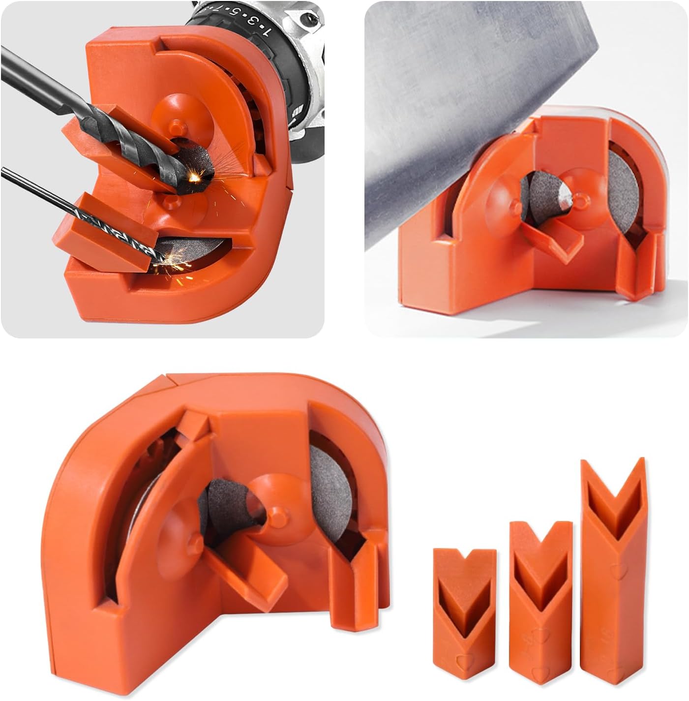 Multipurpose Drill Bit Sharpener | 2026 New Version For All Drill Bits, Power Drill Bit Sharpener / Drill Press Sharpening System (Orange)