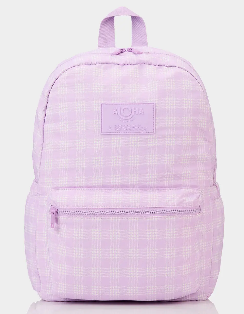 ALOHA Collection Palaka Check Travel Light Backpack, Lavendar