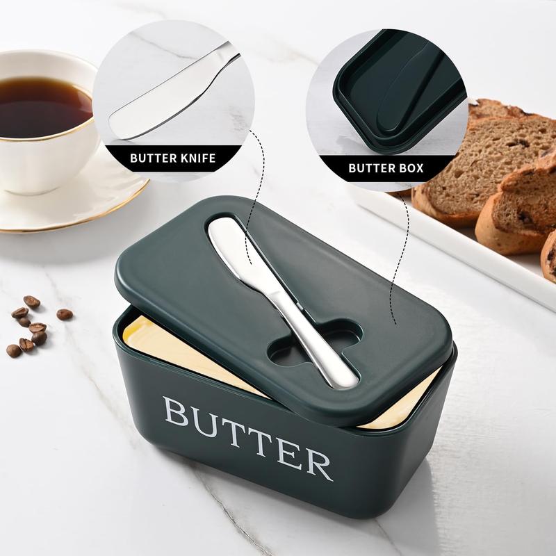 Large Butter Dish With Lid And Knife,Food Grade Plastic Large Butter ...