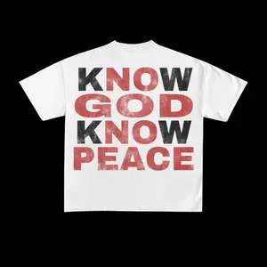 Know God Know Peace No God No Peace Inspirational T-Shirt For Women Faith Based Religious Graphic Tee Casual Cotton Crewneck Top