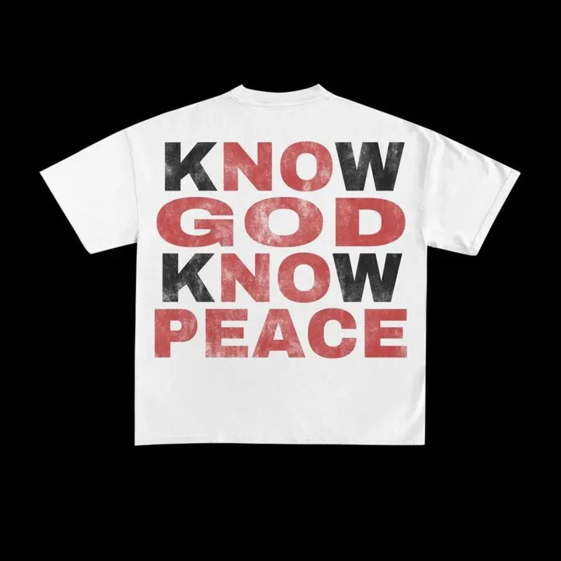 Know God Know Peace No God No Peace Inspirational T-Shirt For Women Faith Based Religious Graphic Tee Casual Cotton Crewneck Top