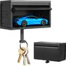 ACUDUDOMA Compact Wall-Mount Dual-Purpose Decorative Key Holder - 3D Organizer with Opening Door, Plain Entryway Room Decor Accessory, Easy Installation for Car Enthusiasts, Fun Interactive Key Access