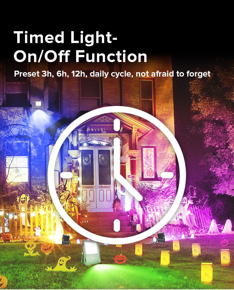 SANSI Christmas RGBW LED Outdoor Flood Lights 80W/120W/160W, Energy Efficient, Ideal for Pool Parties, Stage, & Landscape, IP66 Waterproof, 2-Pack, Perfect for Halloween , Halo Landscape Light, Outdoorfun Decorative TikTokShopBlackFriday