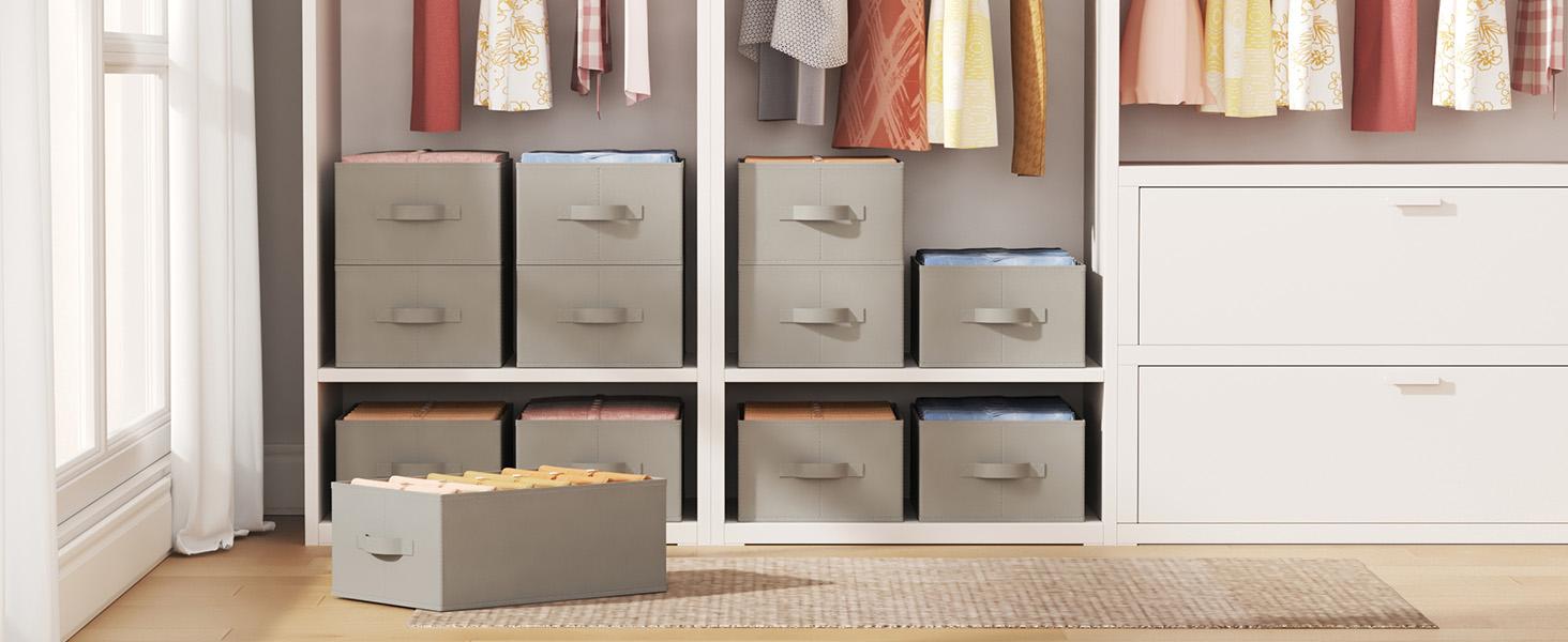 Lifewit Wardrobe Organizer Clothes 6 Compartment Foldable Closet Drawer Storage 16.5 x 10.6 x 6.7 Inches for Pants, T-Shirts, Sweater, Legging, 3/4/6-Pack Boxes