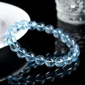 Live 【Blue Topaz】Natural Blue Topaz Beaded Bracelet, Premium Sky Blue Gemstone Jewelry for Clarity & Confidence, Handcrafted Healing Crystal, Perfect Gift for Women, Stylish Daily Wear for Positive Energy & Joy
