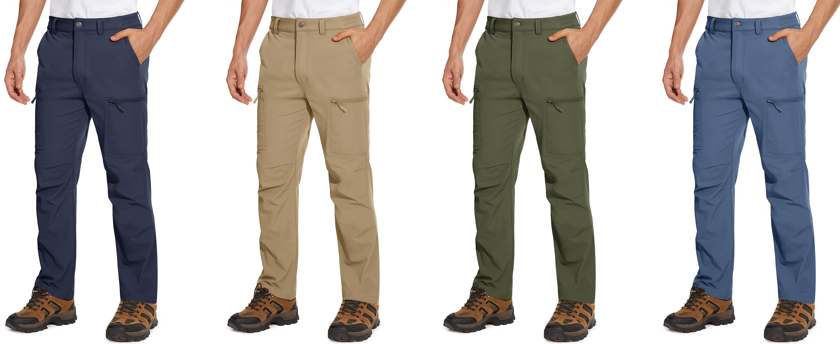 Men's Hiking Pants 6 Pockets Water Resistant Ripstop Outdoor Pants Lightweight Quick Dry Fishing Work Pants