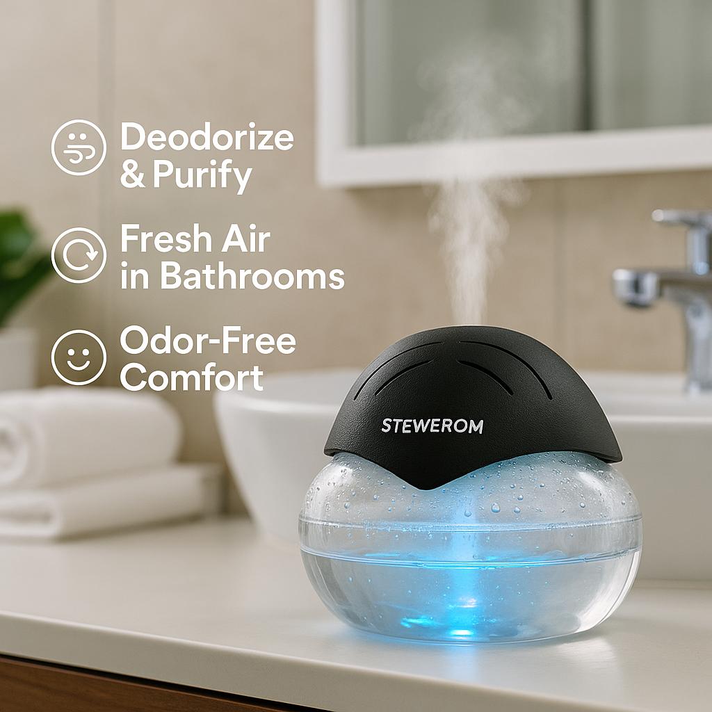 Stewerom Water-Based Air Purifier for Home & Office, Long-Lasting Fragrance, Built-In Ionizer, Quiet Multi-Function Air Cleaner