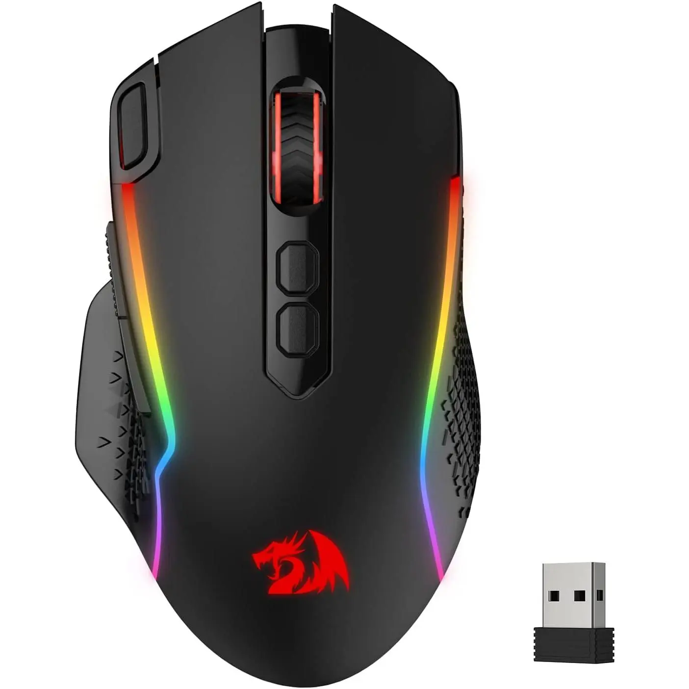 Redragon M810 Pro Wireless Gaming Mouse, 10000 DPI Wired/Wireless Gamer Mouse w/Rapid Fire Key, 8 Macro Buttons, 45-Hour Reliable Power Capacity and RGB Backlit for PC/Mac/Laptop,back to school,back to school haul