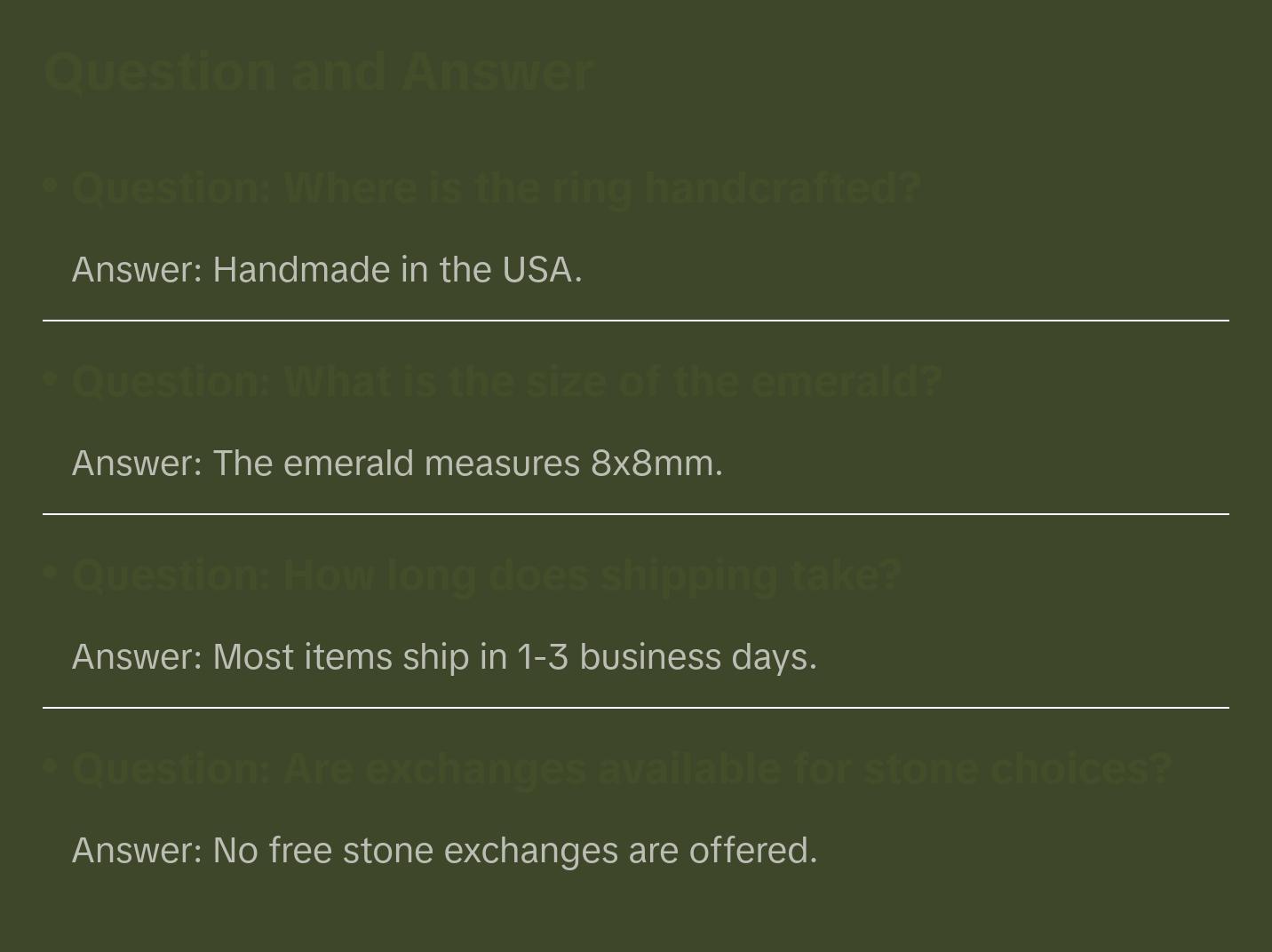 The Asher Natural Emerald Ring - 8x8mm, 3 cts - Handmade in the USA