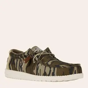 Hey Dude Men's Mossy Oak Camo Wally Moc Casual Shoes - Round Toe, All Seasons, Comfortable Slip-On Design