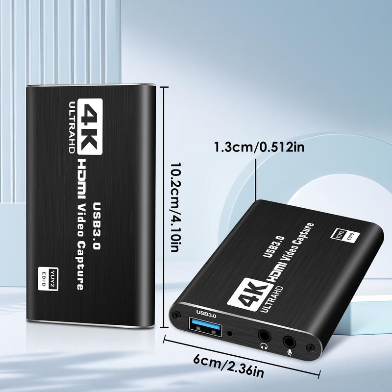 Capture Card, Audio Video Capture Card with Microphone 4K HDMI Loop-Out, 1080p 60fps Video Recorder for Gaming/Live Streaming/Video Conference Video Game Capture for Streaming Works for PS5/Switch/Camera/PC/OBS Share