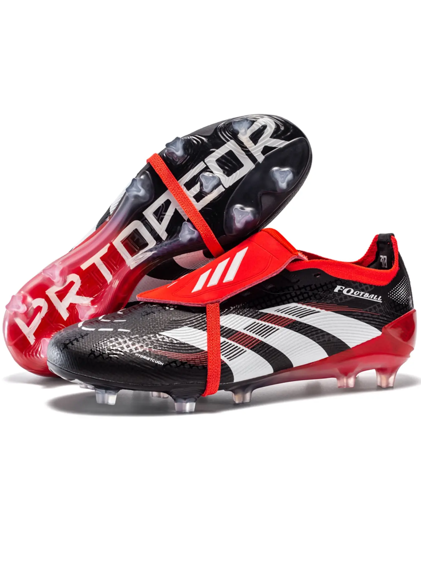 Unisex's Foldable Sporty Sports Football Shoes, Comfortable and Durable Striped Microfiber Upper Football Field Boots, All Seasons Soccer Shoes