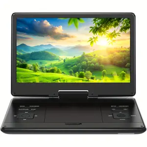 16.9" Portable DVD Player with 270° Rotating Screen Multi-Region Support CD DVD VCD SD Card USB for Car Use & Family Entertainment Digital Products Charger Rechargeable Audio Adapter Remote Control
