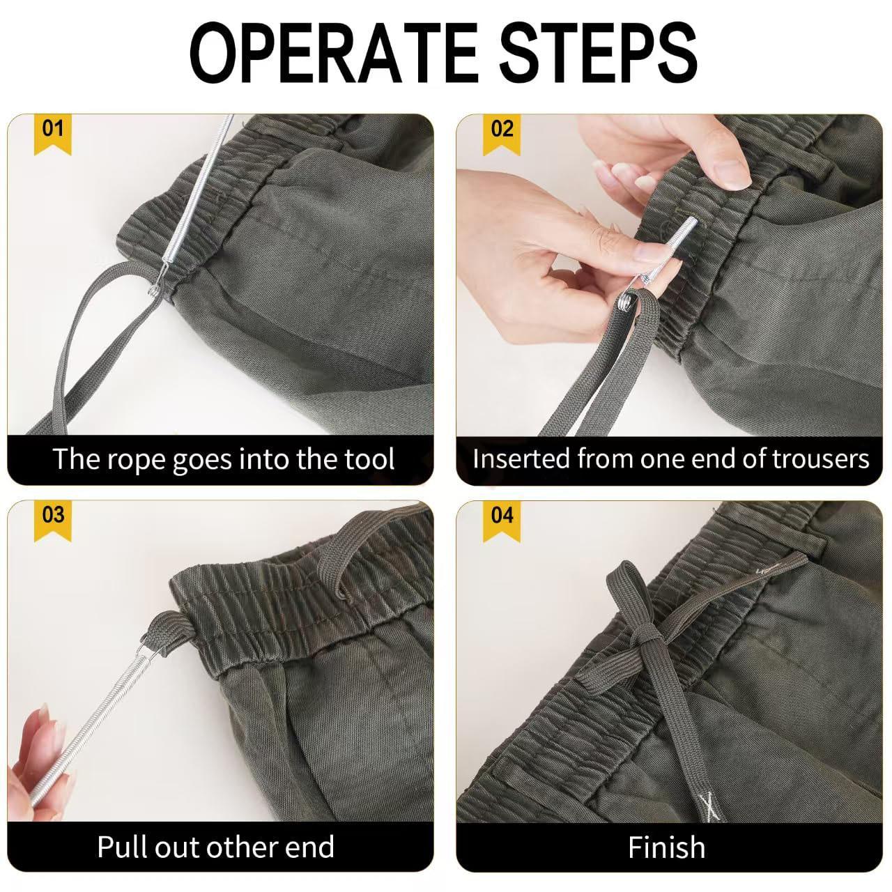 Spring Casual Wear Essential Drawstring Needle Threader Set - 6 pcs Replacement with Easy Tool for Hoodies 20 gauge