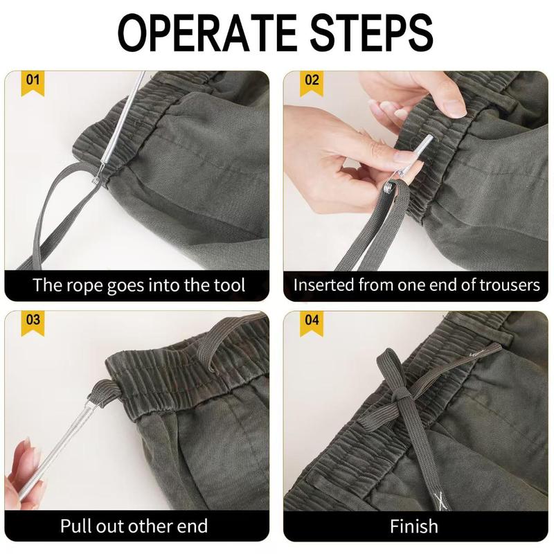 Spring Drawstring Needle Threader Set - 6 pcs Replacement with Easy Tool for Hoodies 20  gauge