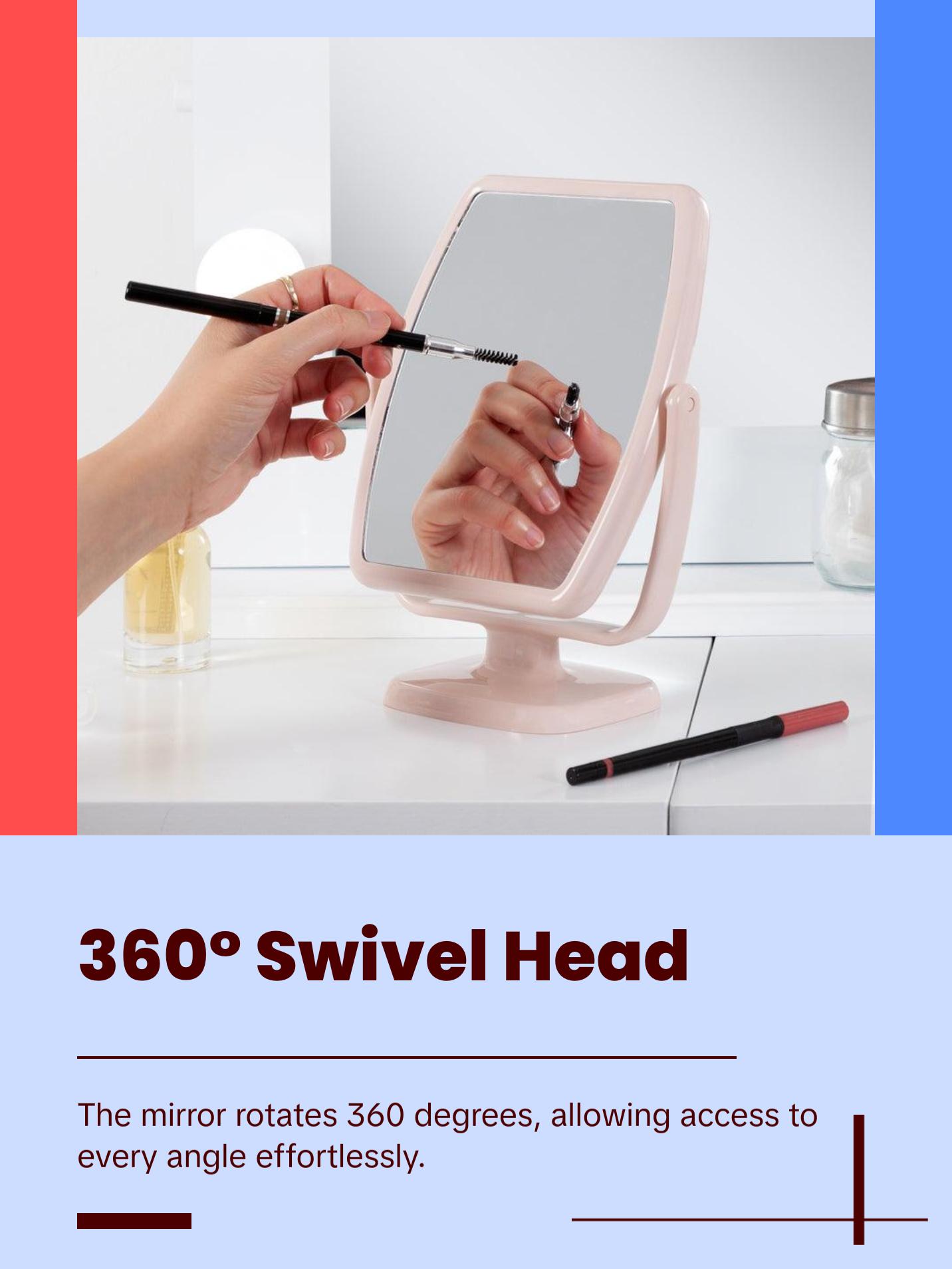 Zadro GEO Vanity Makeup Mirror with 5X/1X Magnification, Geometric Design, 360° Swivel, Optical Glass & Sleek Acrylic Decor bathroom  gadgets