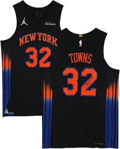 Karl-Anthony Towns New York Knicks Autographed Nike Black 2025-26 Statement Authentic Jersey - Fanatics Authentic Certified