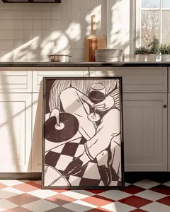 [Sale Up To 50%] Vinyl Record Print, Retro Wine Music Wall Art, Music Record Art, Living Room Wall Decor, Bar Cart Decor, Wine Night Art, Funky Music Art