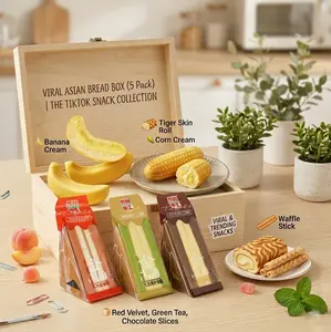 Viral Asian Bread Box (5/10 Pack) | Assorted Japanese & Korean Sweet Breads | Banana, Corn & Cream Filled Soft Milk Bread | Trending Asian Snacks Dessert Box