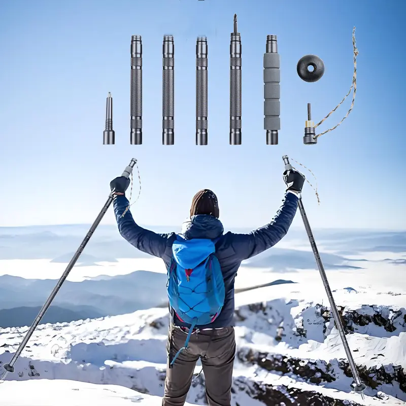 7in1 Multi-functional outdoor survival tool Hiking Pole Detachable Lightweight for Hiking Stick Walking Pole for Man Women Tactical Walking Stick,Prime Self Defense Walking Stick multi-scenario