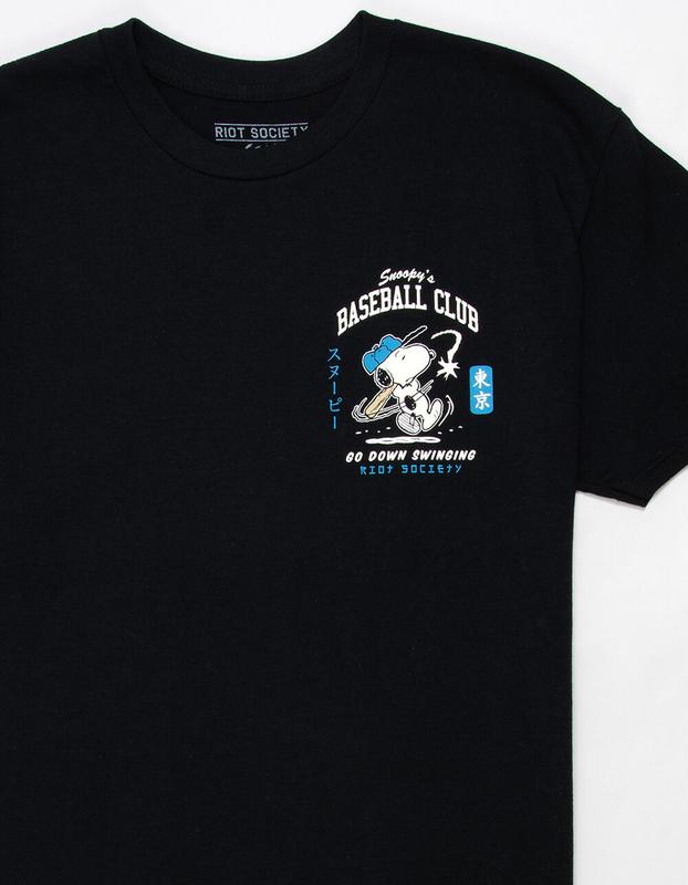 RIOT SOCIETY x Peanuts Snoopy's Baseball Club Mens Tee