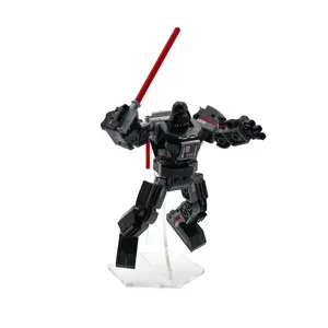 Acrylic Engraved Smoke Dynamic Display Stand Compatible with LEGO Mech Armor - Set Not Included