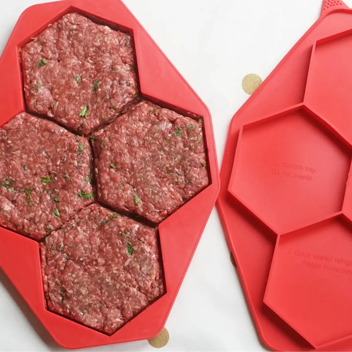 Burger Master Max - World's Best Burger Press for 4 Half-Pound Patties - BPA & Phthalate Free - Dishwasher Safe - Meal Prep Friendly with Shape+Store Technology