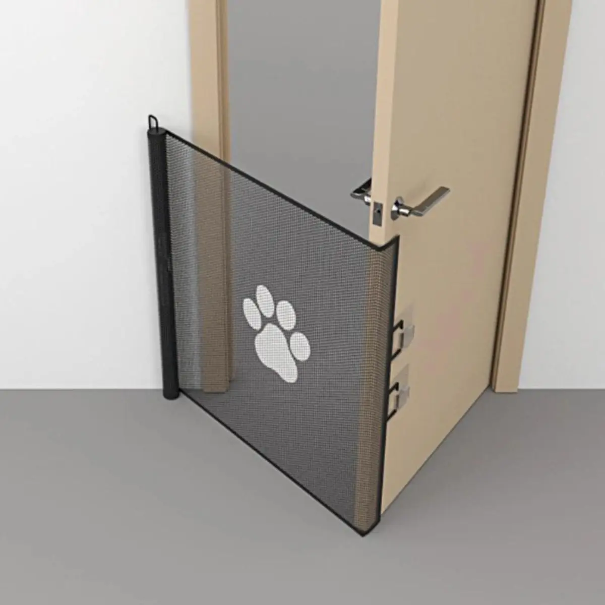 Retractable Pet Gate Expandable Safety Barrier for Dogs Cats Stairs Doorway Hallway No Tools Installation Portable Mesh Net X Large Adjustable