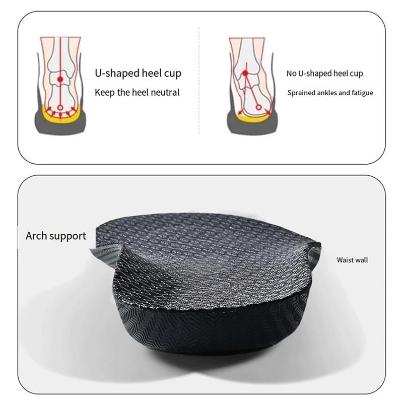 Big Size Carbon Plate Arch Support Insole for Sports Shoes Anti Slip Low Arch Support High Elasticity Shock Absorption Anti Torsion Ergonomic Comfort for Work Boots and Various Shoes