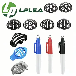 10 Pack Golf Ball Marker Kit Professional Alignment Identification Tool,10 Golf Ball Marking Stencils and