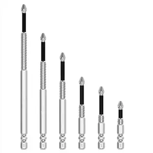 High Magnetic Screwdriver Drill Bit Set, Strong Magnetic Durability Screwdriver Drill Bit Set Magnetic Electric Screwdriver Set, Universal Anti-Slip Magnetic Electric Screwdriver Set(6 Pcs).