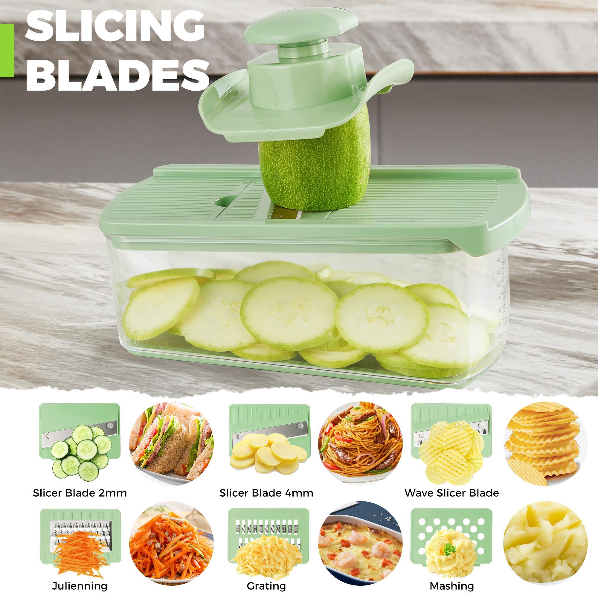 XL Vegetable Chopper with Container, All-in-1 Mandoline Slicer, Multifunctional Food Chopper, Onion Cutter & Cheese Grater XL Vegetable Chopper with Container, All-in-1 Mandoline Slicer, Multifunctional Food Chopper, Onion Cutter & Cheese Grater